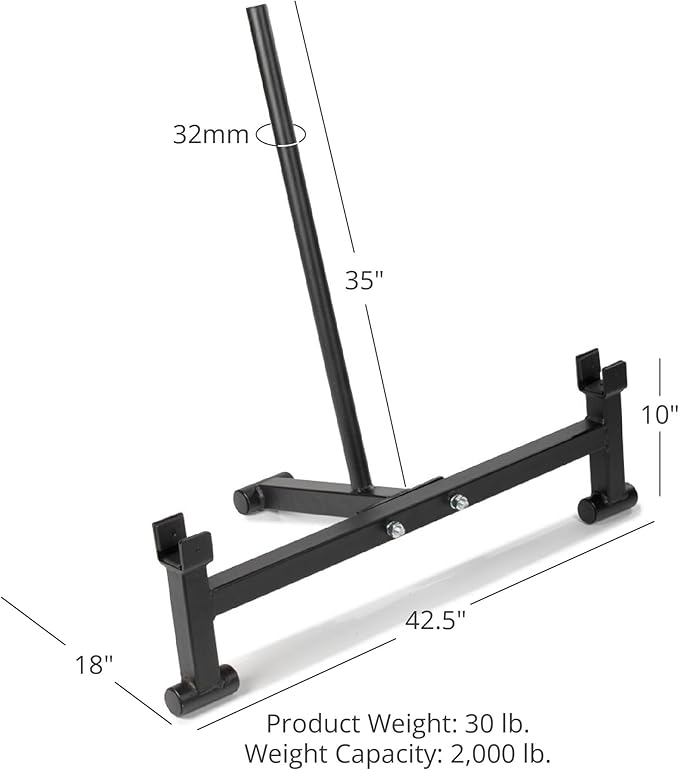 Titan Fitness Full Deadlift Barbell Jack Stand, 2000 LB Capacity, Elevated Lift for Easy Loading and Unloading Barbell Weight Plates, Weight Training, Deadlift Exercises, Powerlifting, Home Gym