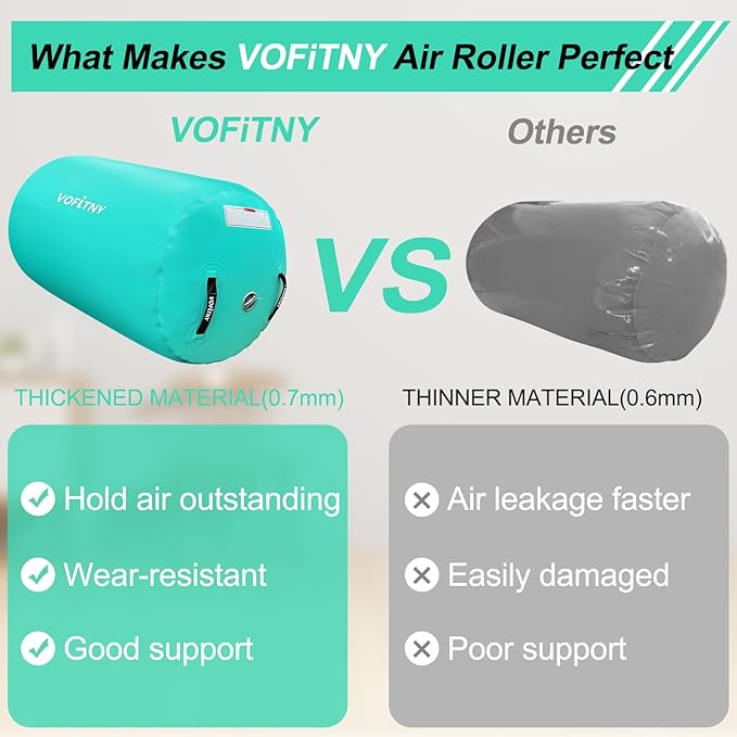 VOFiTNY Gymnastics Tumbling Equipment Air Barrel Inflatable Octagon Tumbler Roller Back-bend Trainer Cheerleading Without Pump