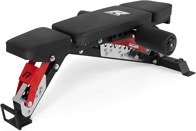 RitFit 3-Section Adjustable Weight Bench, 1600LBS Capacity Workout Bench for Home Gym, 21 Levels Incline Decline Bench Press with Thickened Padding, Foldable Exercise Equipment for Strength Training