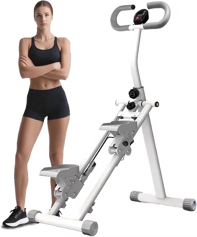 Stair Stepper for Home Gym, Foldable Vertical Climber Workout Machine, Full Body Cardio Machine with Adjustable Handles, LCD Monitor