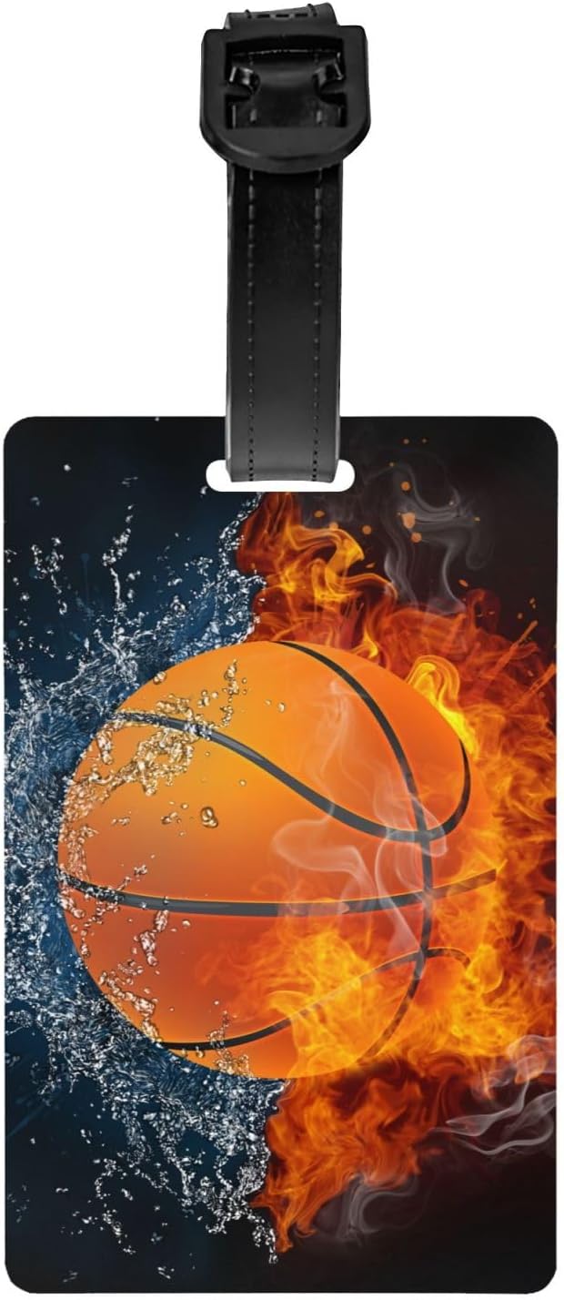Basketball Backpack Tags for Suitcases for Kids, Sports-Themed Luggage Tags for Boys Girls, Cute Name Tag ID Identifier Labels Baggage Tag for Lunchbox Travel Bags, 1 Pc