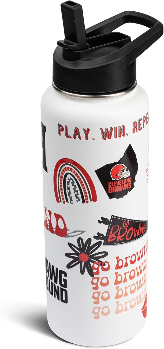 The Memory Company Officially Licensed NFL 34oz Water Bottle - Premium Stainless Steel Double-Wall Insulated, Leakproof Design