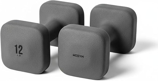 WeGym SafeGrip Square Dumbbells with Anti Slip Handles, Aesthetic Free Weights for Home Workouts, Stable Design Prevents Rolling during Floor Exercises