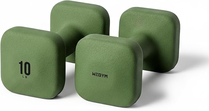 WeGym SafeGrip Square Dumbbells with Anti Slip Handles, Aesthetic Free Weights for Home Workouts, Stable Design Prevents Rolling during Floor Exercises