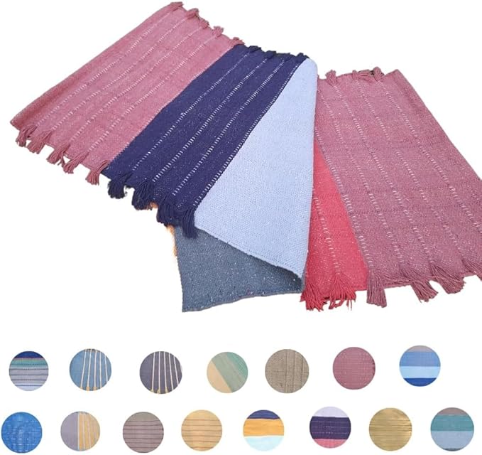 Indian Handmade100 % Organic Anti Skid Multi Colour Cotton Yoga Mat - Eco-Friendly Hand-Woven Rug - Non-Slip & Thick (24”x72”x5mm) for Hot yoga & Everyday Fitness at Home - Comfortable & Foldable Extra-Long Mat