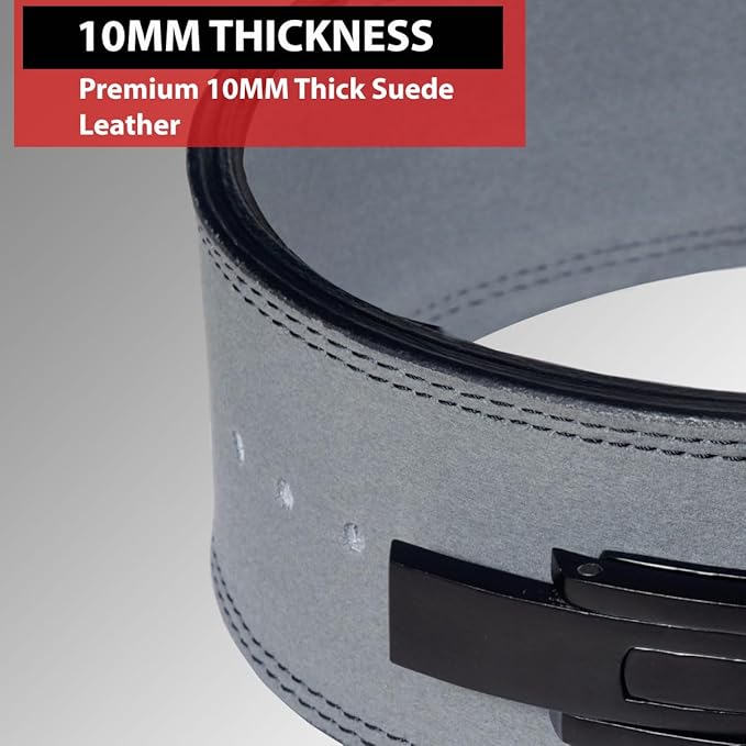 IBRO Powerlifting Lever Gym Belt – Power 8MM, 10MM or 13MM Extreme Heavy Duty Genuine Leather Belts - Squats Deadlifts Bodybuilding Weight Lifting IPF Power Lifting Strongman for Men