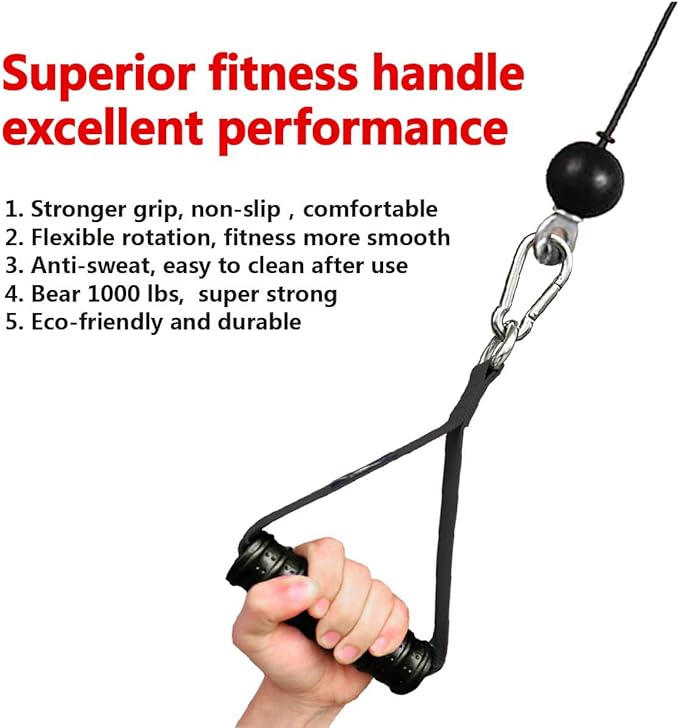 Heavy Duty Gym Workout Handles Attachment for Cable Machine,Resistance Band,Pulley System Home Exercise Equipment, Compatible with Bowflex,Total and Smith, Comfortable and Stronger Grip