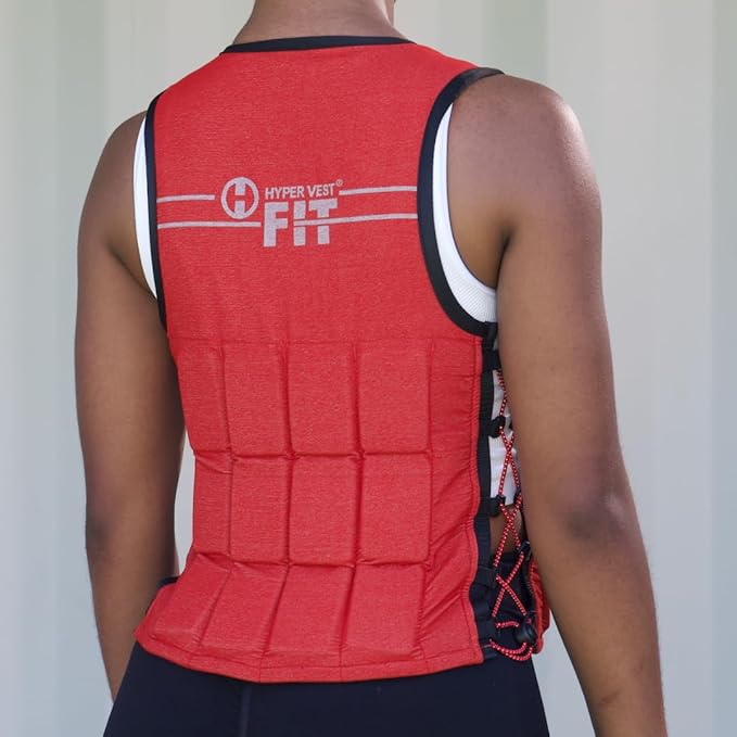 Hyperwear Hyper Vest FIT – Women’s Weighted Vest for Walking, Bone-Health Exercise, Osteoporosis & Osteopenia Workouts – Comfortable, Breathable, Machine-Washable – 5 lb or 10 lb – Carbon Black / Glacier Blue / Crimson Red