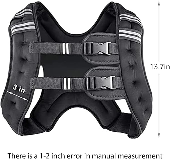 Prodigen Weighted Vest for Women and Men 8 12 16 20 25 30 Lbs with Reflective Stripe and Double Adjustable Buckle Straps Weight Vests for Strength Training, Jogging, Cardio, Weight Loss