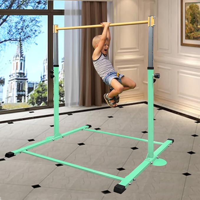 GLANT Gymnastic Kip Bar,Horizontal Bar for Kids Girls Junior,3' to 5' Adjustable Height,Home Gym Equipment,Ideal for Indoor and Home Training,1-4 Levels,300lbs Weight Capacity
