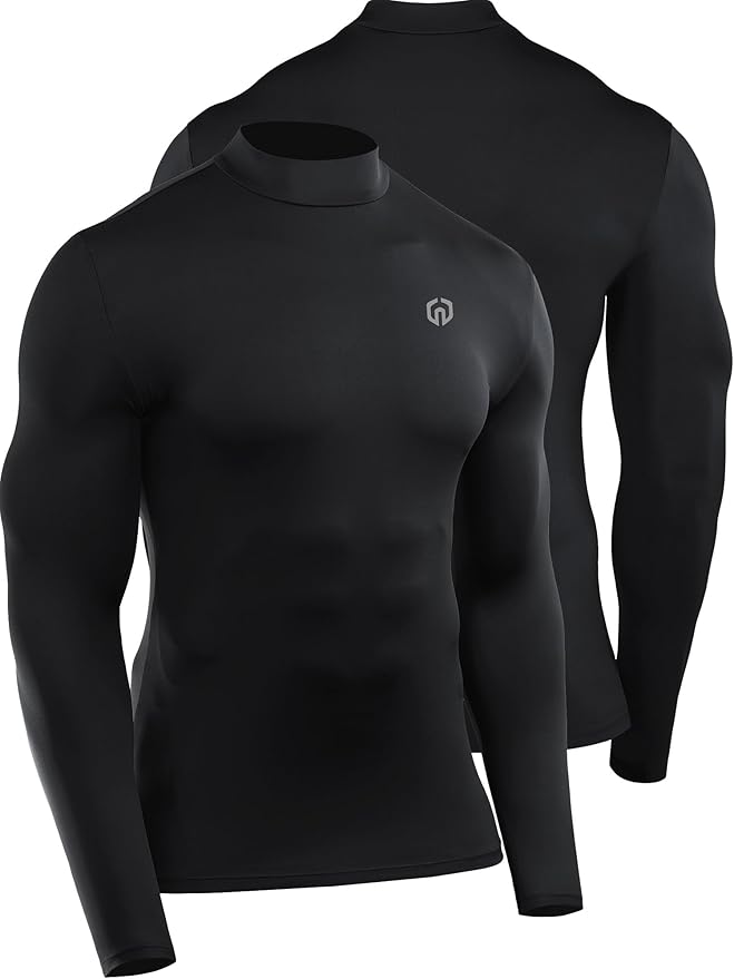 NELEUS 4 Pack Men's Workout Long Sleeve Shirts Compression Dry Fit Muscle Tops