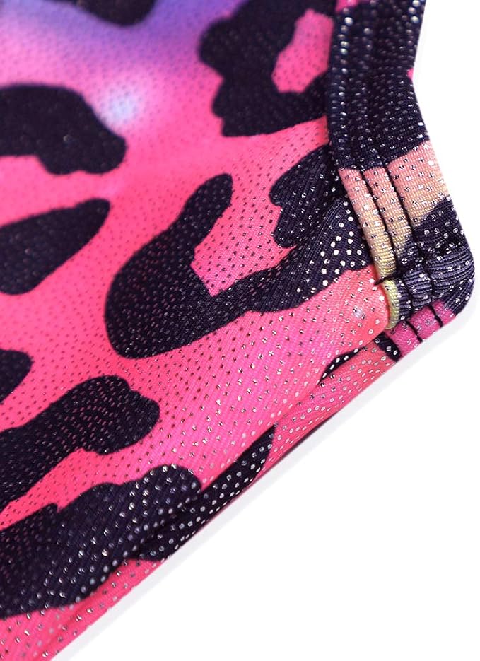 HOZIY Gymnastics Leotards for Girls with Shorts Toddlers Biketards Rainbow Unicorn Dinosaur Mermaid Leopard Flower Galaxy