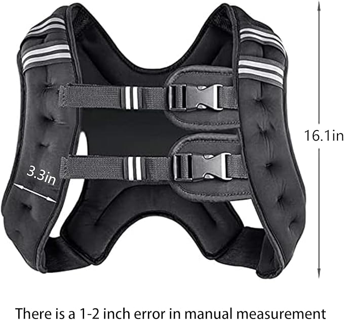 Prodigen Weighted Vest for Women and Men 8 12 16 20 25 30 Lbs with Reflective Stripe and Double Adjustable Buckle Straps Weight Vests for Strength Training, Jogging, Cardio, Weight Loss