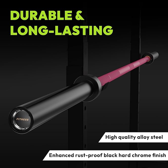 Olympic Barbell, 45lb/35lb 2-inch Weight Bar for Bench Press, 7ft/6.5ft Olympic Bar, 1000 lb/1500 lb High-Capacity, Hard Chrome, Knurled Grip, Strength Training Deadlift Weightlifting Squat