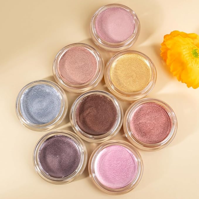 Cream Glitter Dark Purple Shimmer Metallic Eyeshadow Palette Makeup, Natural Single Mini Instant Holographic Eyeshadow For Older Women, Sombras Crema Para Ojos, Talc, Paraben & Cruelty Free