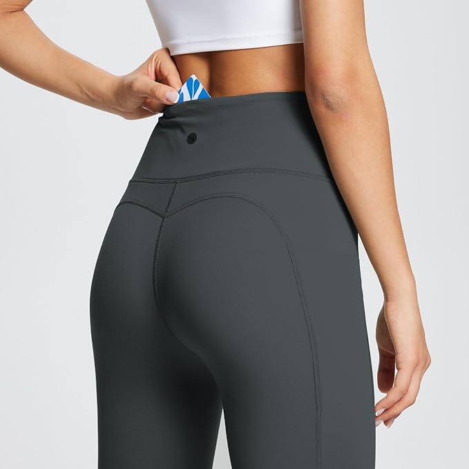 BALEAF Women's Leggings with Pockets Black Tummy Control Workout High Waisted Athletic 7/8 Ultra Soft Gym Yoga Ankle Pants