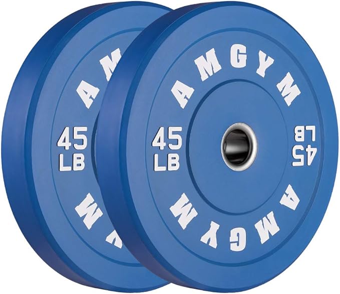 2 Inch Bumper Plates，10-500lbs，Barbell Rubber Olympic Weight Plates Set for Home Gym, Strength Training & Weight Lifting, Multiple Options Colors