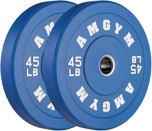 2 Inch Bumper Plates，10-500lbs，Barbell Rubber Olympic Weight Plates Set for Home Gym, Strength Training & Weight Lifting, Multiple Options Colors