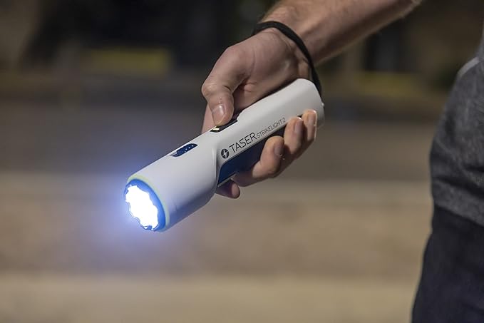 TASER StrikeLight 2 Rechargeable Self-Defense Flashlight with Painful 10 µC Stun Charge | Portable, Lightweight Protection for Running, Jogging, Pet Walking, Camping, Hiking, and Outdoors