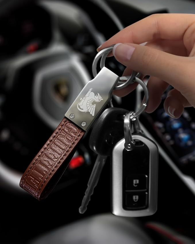 Handmade Leather Keychain for Men, Key Chains for Car Keys, Quick Release, 100% Italian Premium Leather