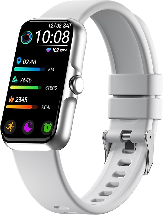 Health Fitness Tracker, Smart Watch with 24/7 Heart Rate and Blood Oxygen Monitor, Sleep Tracker with IP68 Waterproof, Activity Tracker Pedometer Step Counter for Women Men (Gray)
