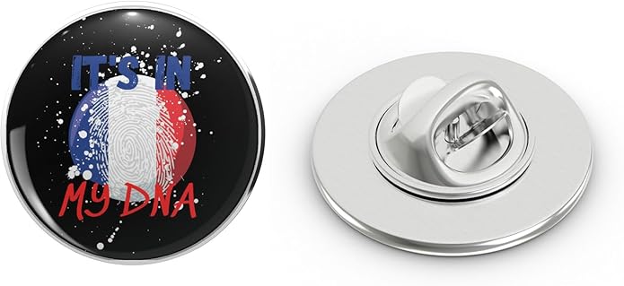 France It's in my dna funny shirts flag pole-Fance Flag It's In My DNA-Vive La France Flag world Cup 2022 3x5 - awesome French Unisex French Gift Memorial Day Independence Tee Metal Lapel Pin Tie Tack Pinback 0.75"