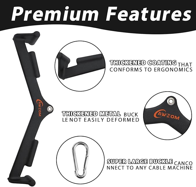 LAT Pulldown Attachments for Cable Machines, Cable Machine Attachments for Home Gym T Bar V Bar LAT Pulldown Machines Attachments, Back Tricep Bar Strength Training Handle Grip