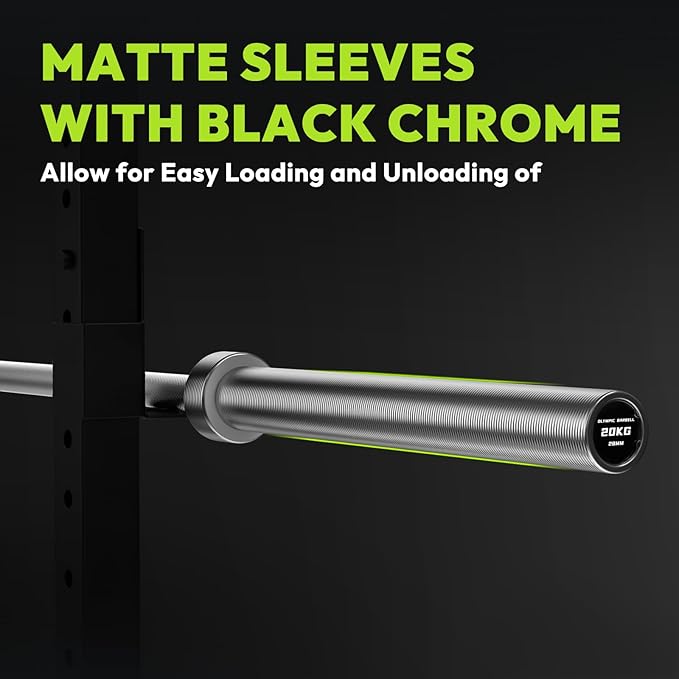 Olympic Barbell, 45lb/35lb 2-inch Weight Bar for Bench Press, 7ft/6.5ft Olympic Bar, 1000 lb/1500 lb High-Capacity, Hard Chrome, Knurled Grip, Strength Training Deadlift Weightlifting Squat