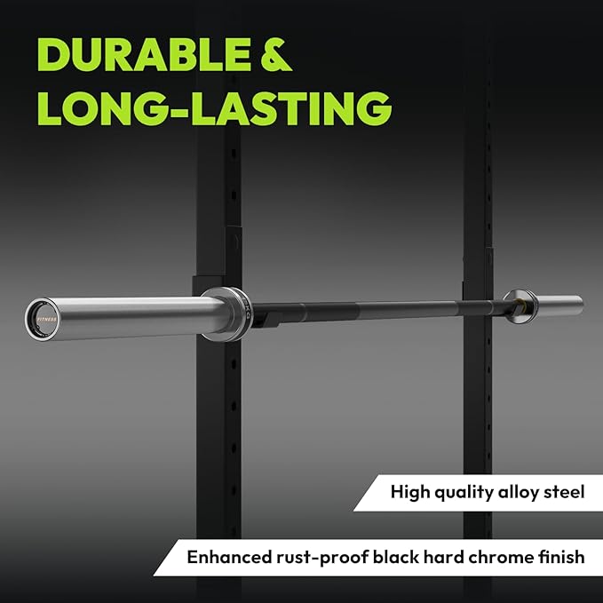 Olympic Barbell, 45lb/35lb 2-inch Weight Bar for Bench Press, 7ft/6.5ft Olympic Bar, 1000 lb/1500 lb High-Capacity, Hard Chrome, Knurled Grip, Strength Training Deadlift Weightlifting Squat