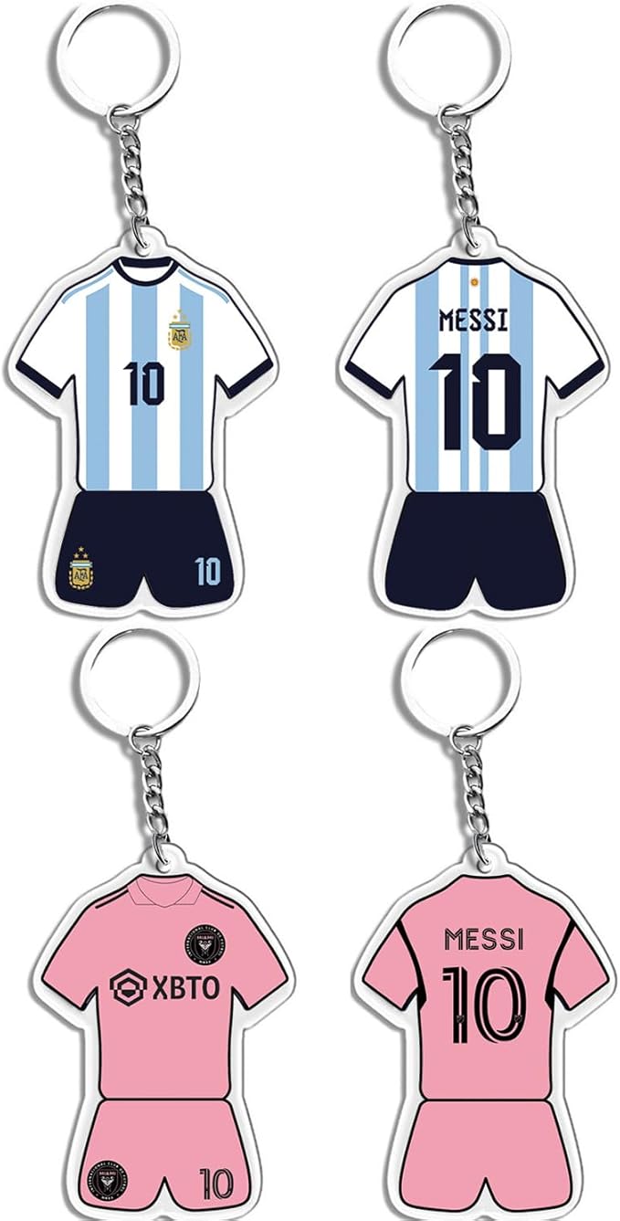 4PCS Soccer Ball Keychain World Cup Set Blue and Pink 2026 Football Player Keychains International Sports Pride Accessories for Soccer Fans
