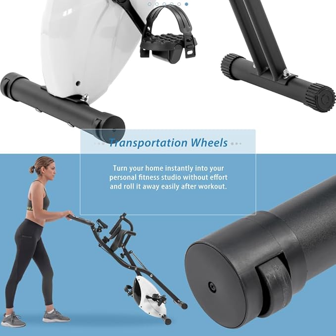 Foldable Exercise Bike with 16-Level Resistance, Upright & Recumbent Magnetic Indoor Cycling Machine for Home Workout