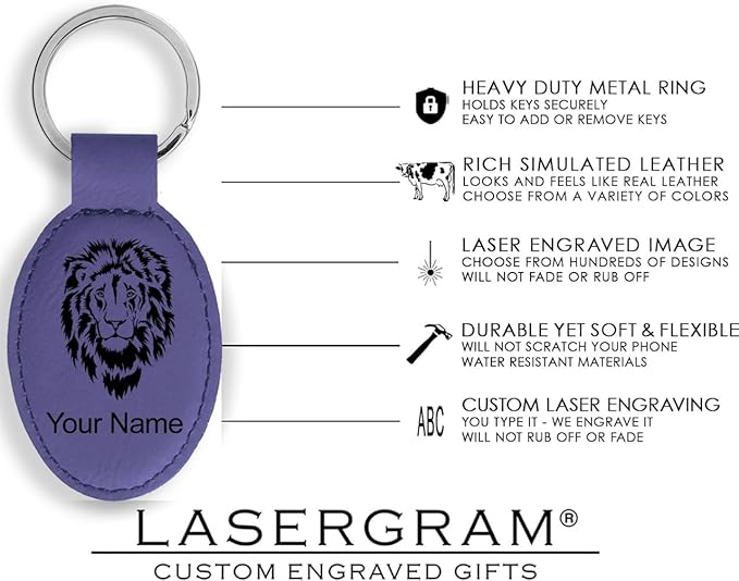 LaserGram Oval Keychain, Soccer Ball, Personalized Engraving Included