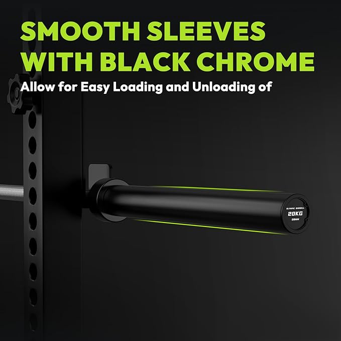 Olympic Barbell, 45lb/35lb 2-inch Weight Bar for Bench Press, 7ft/6.5ft Olympic Bar, 1000 lb/1500 lb High-Capacity, Hard Chrome, Knurled Grip, Strength Training Deadlift Weightlifting Squat