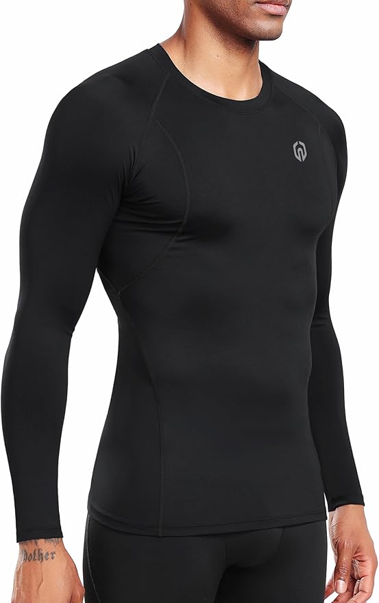 NELEUS 4 Pack Men's Workout Long Sleeve Shirts Compression Dry Fit Muscle Tops