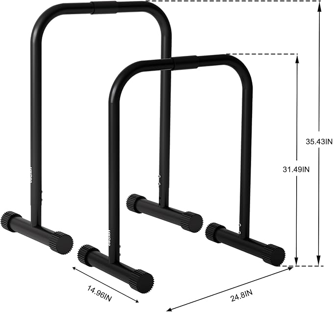 Adjustable Dip Bar, Dip Stand Station Functional Fitness Bar, Strength Training Founctional Dip Bars for Home, Fitness Equipment, Push Up Stand, Load Capacity 330LBS