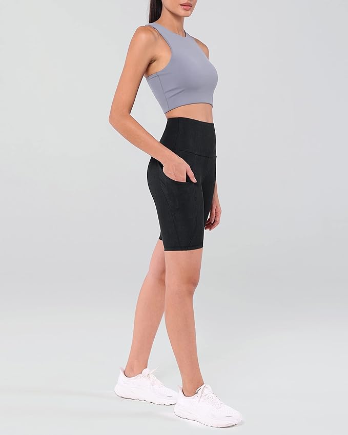 ODODOS Women's Tummy Control Biker Shorts 2.0 with Pockets High Waist Athletic Workout Yoga Shorts-3.5''/ 5"/ 8" / 10" Inseam