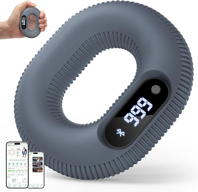 Smart Silicone Grip Strength Trainer, Forearm Strengthener with Data Monitoring, Supports Game Interactions and App Control, Hand Exercisers for Strength,Stress Relief and Rehabilitation