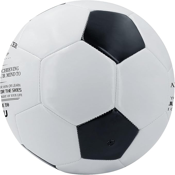 KWOOD Custom Classic Soccer Ball,Engraved Soccer Ball with Premium Pump for Training Recreation Practice,Available for Indoor Outdoor Toddlers Kids Teens Adults