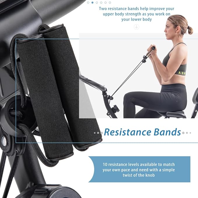 Foldable Exercise Bike with 16-Level Resistance, Upright & Recumbent Magnetic Indoor Cycling Machine for Home Workout