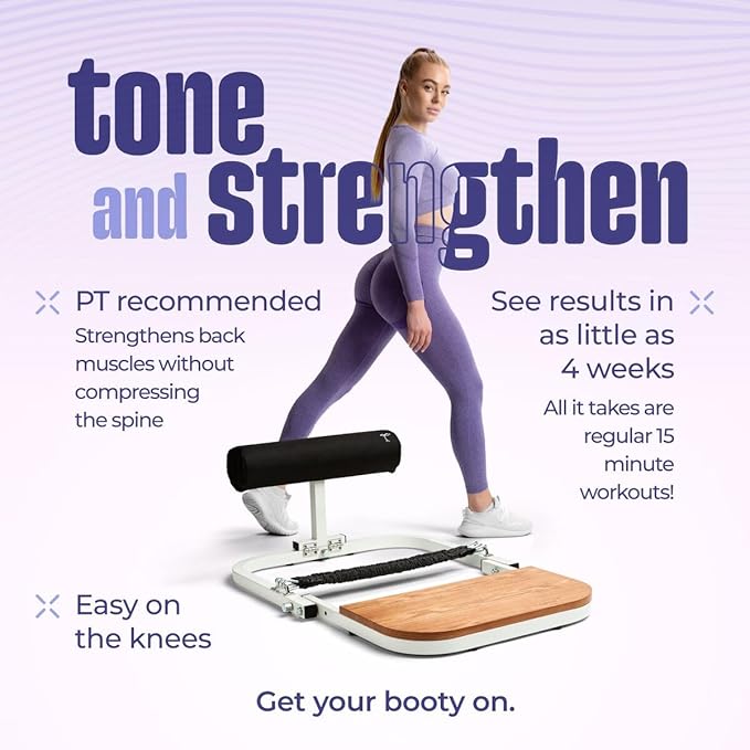 BootySprout Hip Thrust Machine for High Resistance Glute Training - Home Gym Workout - Comes with 45, 90, and 135 Lbs of Resistance
