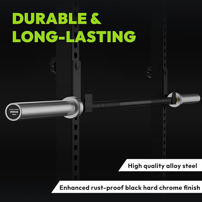 Olympic Barbell, 45lb/35lb 2-inch Weight Bar for Bench Press, 7ft/6.5ft Olympic Bar, 1000 lb/1500 lb High-Capacity, Hard Chrome, Knurled Grip, Strength Training Deadlift Weightlifting Squat