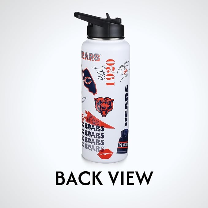 The Memory Company Officially Licensed NFL 34oz Water Bottle - Premium Stainless Steel Double-Wall Insulated, Leakproof Design