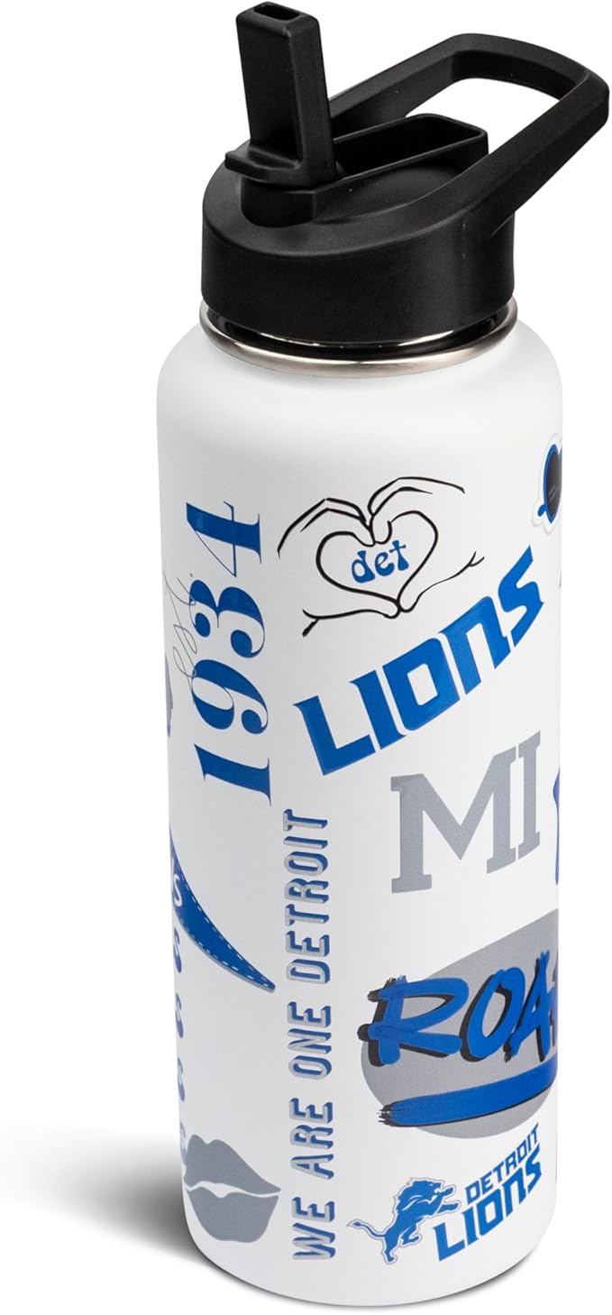 The Memory Company Officially Licensed NFL 34oz Water Bottle - Premium Stainless Steel Double-Wall Insulated, Leakproof Design