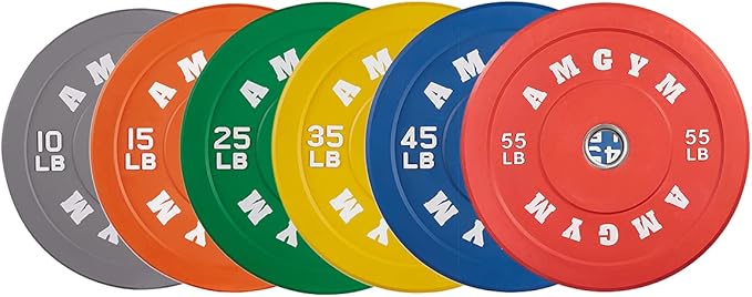 2 Inch Bumper Plates，10-500lbs，Barbell Rubber Olympic Weight Plates Set for Home Gym, Strength Training & Weight Lifting, Multiple Options Colors