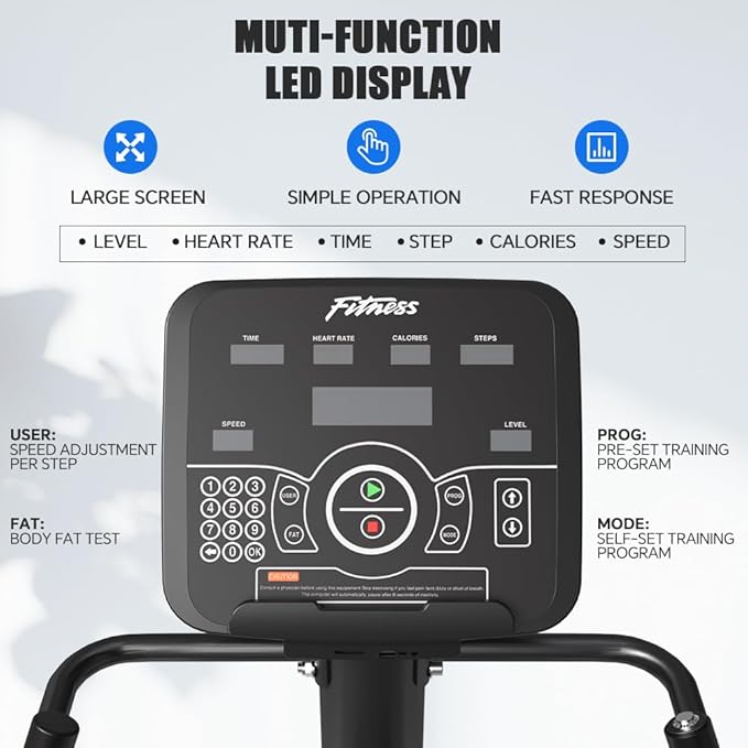 SPART Stair Climber with LED Screen, Commercial Grade Stepmill Exercise Machine, 15 Speed Levels Stair Climber Stepping Machine for Cardio and Lower Body Workouts, 660LBS, 15-164 Steps/Minute
