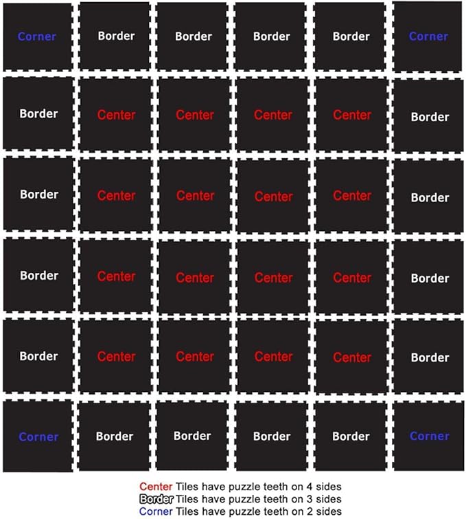 American Floor Mats Sport 8mm Heavy Duty Rubber Flooring - Interlocking Rubber Tile (23" x 23") Solid Black 11'6" x 11'6" Set (132 square feet)