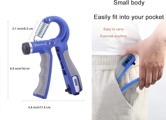 Hand Strengthener Grip 2 Pack, Hand Exercisers for Strength with Adjustable Resistance 10-130 Lbs,Hand Grip,Grip Strength Trainer for Muscle Building and Injury Recover