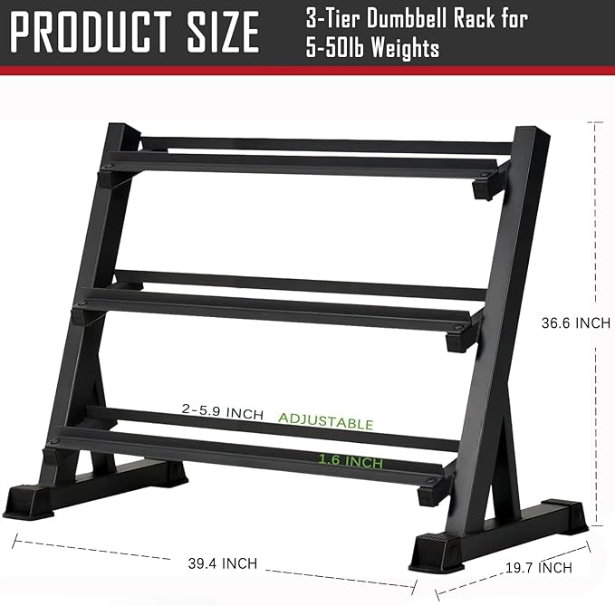 Yufer 6-10 Pair Iron and Rubber Coated Dumbbell Set 350/450/550 lbs 5-50 lbs Hand Free Weight for Strength Hex Rubber Weights with Vertical Storage Rack Fitness Home Gym Equipment