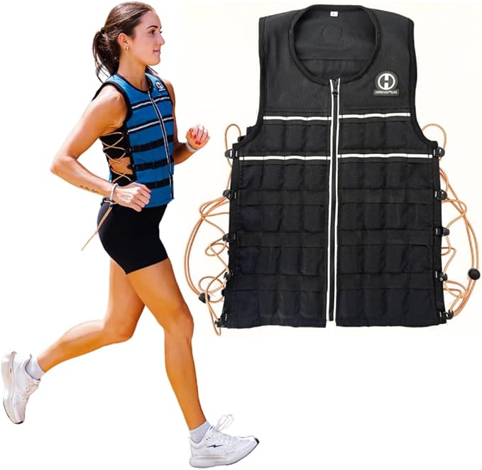Hyperwear Hyper Vest ELITE Fully Adjustable Weight Vest - Stretch CORDURA® Fabric Zipper Thin Steel Weights - Weighted Vests for Running, Strength, Endurance, Walking - Sizes S, M, L, XL
