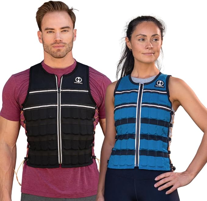 Hyperwear Hyper Vest ELITE Fully Adjustable Weight Vest - Stretch CORDURA® Fabric Zipper Thin Steel Weights - Weighted Vests for Running, Strength, Endurance, Walking - Sizes S, M, L, XL